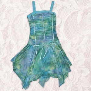 Amy Byer Blue Green Fairy Dress  with Spaghetti Straps